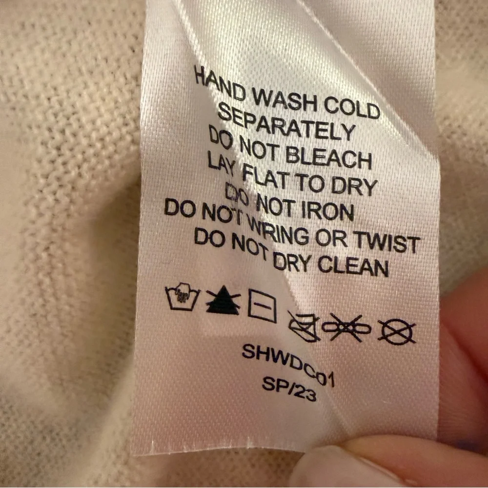 Quince Mongolian Cashmere V-Neck Sweater Pullover in Ivory Size XS - Picture 6 of 7